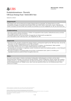 (CHF) P-dist - UBS Fund Gate