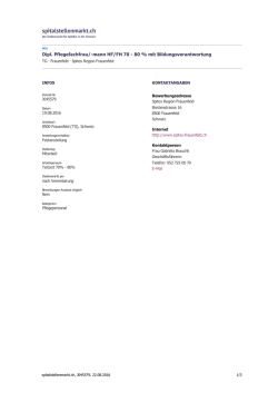 Dipl. Pflegefachfrau/-mann HF/FH 70 - 80 % mit