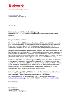 Einladung samt Programm