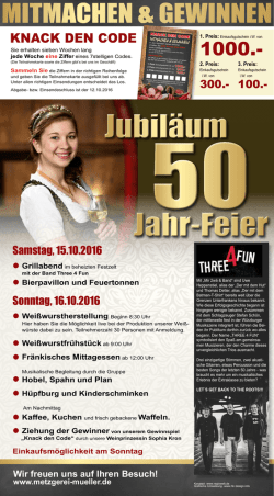 Jubiläum Jahr-Feier - metzgerei