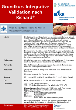 Infoplakat  - Universitätsklinikum Regensburg