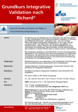 Infoplakat  - Universit&auml;tsklinikum Regensburg