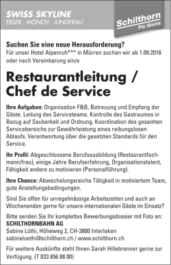 Restaurantleitung / Chef de Service