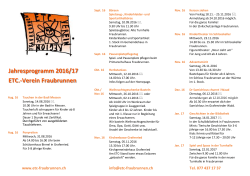 Jahresprogramm 2016/17 ETC.
