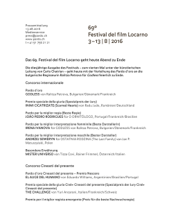 Das 69. Festival del film Locarno geht heute Abend zu Ende