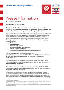 HESA &ndash; B&uuml;rgersprechstunden Energie in den Gemeinden Hauneck