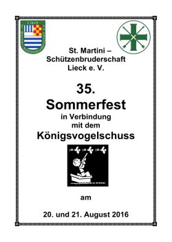 Hauswurfsendung Sommerfest - St.Martini Sch&uuml;tzenbruderschaft Lieck