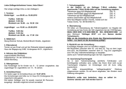 Infoblatt zu Anmeldung / Zeltlager