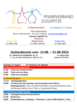 Gottesdienste 13. August