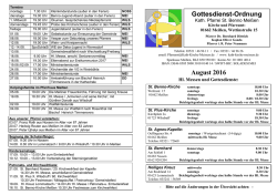 Gottesdienstordnung August - Katholische Pfarrei St. Benno Mei&szlig;en