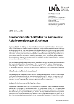 Meldung als pdf - Pressestelle der Universität Augsburg