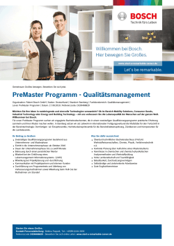 PreMaster Programm - Qualitätsmanagement