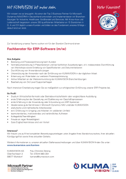 Kumavision AG als Fachberater (M/W) für ERP-Software