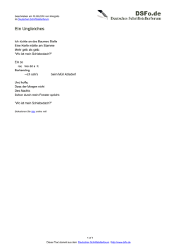 Ein Ungleiches - Deutsches Schriftstellerforum