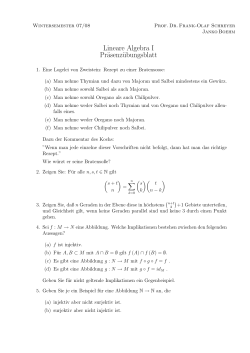 Lineare Algebra I Präsenzübungsblatt