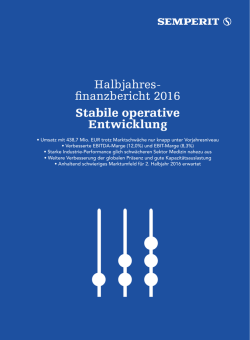 Aktueller Bericht Ergebnisse H1 2016