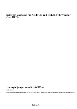 Seite für Werbung für AKTIVE und BELIEBTE Warrior Cats RPGs