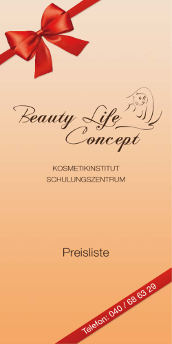 Preisliste - Beauty Life Concept