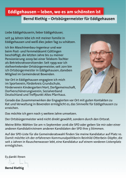 Eddigehausen &ndash; leben, wo es am sch&ouml;nsten ist - SPD