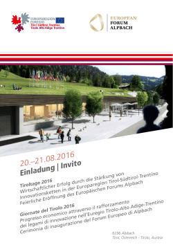 Il programma della due giorni di Alpbach dedicata all
