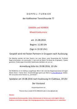 DOPPEL &ndash; TURNIER der Kelkheimer Tennisfreunde 77 DAMEN