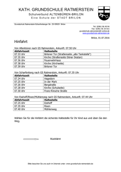 Busfahrplan. - Grundschule Ratmerstein