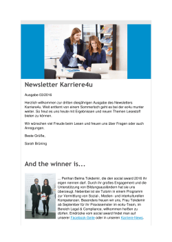 Newsletter Karriere4u And the winner is