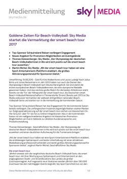 Goldene Zeiten f&uuml;r Beach-Volleyball: Sky Media