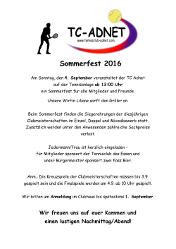 Sommerfest 2016 - Tennisclub Adnet