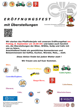 E R &Ouml; F F N U N G S F E S T mit &Uuml;berstellungen