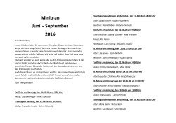 Miniplan Juni – September 2016