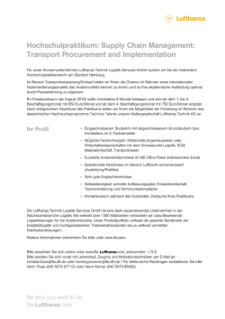 Hochschulpraktikum: Supply Chain Management