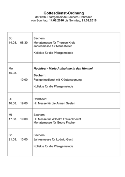Gottesdienst-Ordnung - Pfarreiengemeinschaft Ottmaring