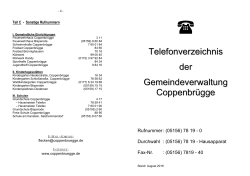 Telefonverzeichnis der Gemeindeverwaltung Coppenbrügg ee