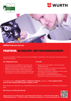 PRAKTIKUM. IM QUALITÄTS- UND PROZESSMANAGEMENT.