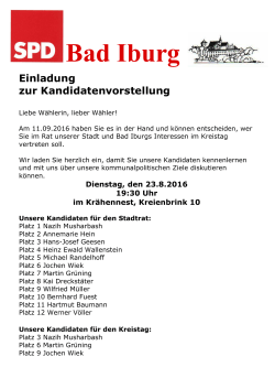 Einladung zur Kandidatenvorstellung - SPD