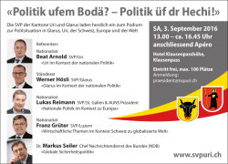 Politik ufem Bodä? – Politik üf dr Hechi!