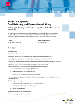 TVöD/TV-L spezial: Qualifizierung und - Gemeinden