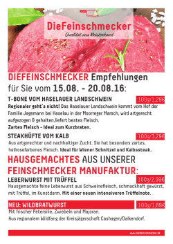 HAUSGEMACHTES AUS UNSERER FEINSCHMECKER