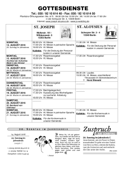 gottesdienste - St. Aloysius