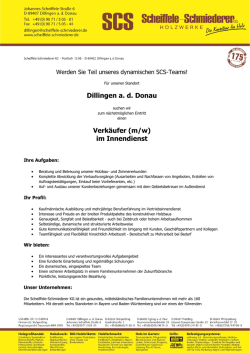 Dillingen ad Donau Verk&auml;ufer (m/w) im Innendienst - Forum