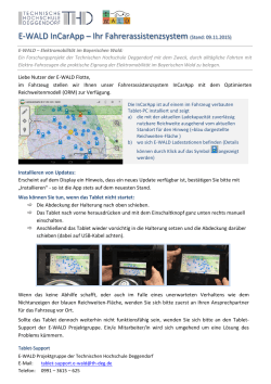E-WALD InCarApp – Ihr Fahrerassistenzsystem (Stand: 09.11.2015)