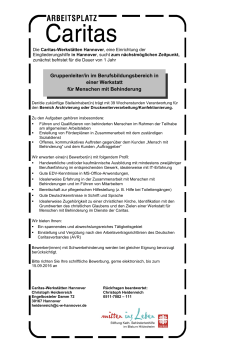 Gruppenleiter/in im Berufsbildungsbereich in einer Werkstatt f&uuml;r