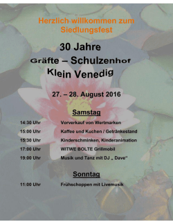 Herzlich willkommen zum Siedlungsfest