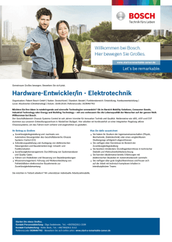 Hardware-Entwickler/in - Elektrotechnik