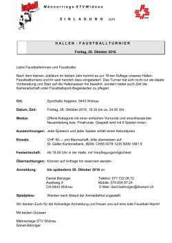 M ä nnerriege STVW idnau EINLADUNG zum HALLEN - FAKO-SAP