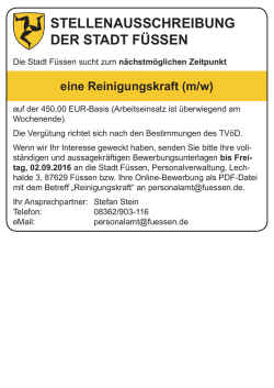 Stellenausschreibung Reinigungskraft (m/w)