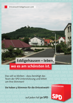 Eddigehausen &ndash; leben, wo es am sch&ouml;nsten ist. - SPD