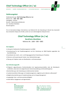 Chief Technology Officer (m / w)