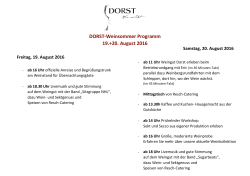 DORST-Weinsommer Programm 19.+20. August 2016